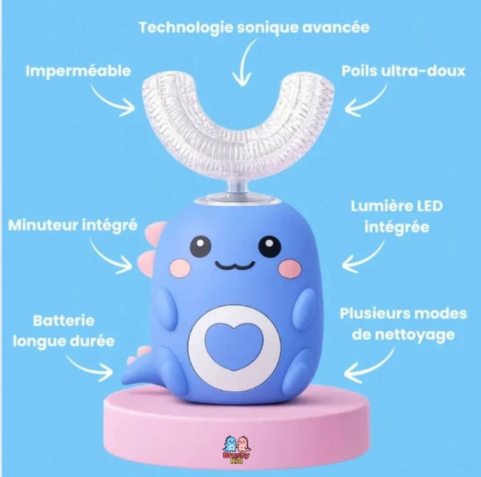 Dino-U™ - brosse à dents ultrasonique 360° pour enfants